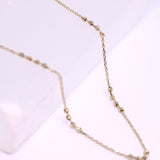 14K Solid Yellow Gold Rosary Beads Chain