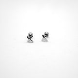 925 Sterling Silver X Screw Back Earrings