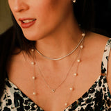 14K Solid White Gold Custom Heart Birthstone Necklace