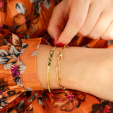 14K Solid Yellow Gold Paperclip Bracelet