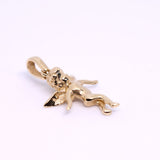 14K Solid Yellow Gold Angel Pendant
