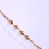 14K Solid Yellow Gold Rosary Beads Chain