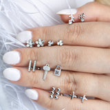 925 Sterling Silver X Screw Back Earrings