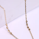 14K Solid Yellow Gold Rosary Beads Chain