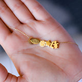 14K Solid Gold Adjustable Baby Footstep Necklace