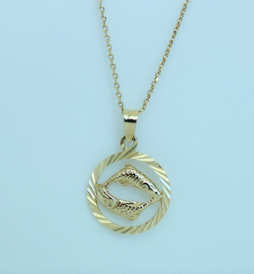 14K Solid Yellow Gold Zodiac Signs Pendants