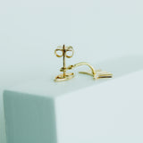 14K Solid Yellow Gold Evil Eye Jacket Earrings