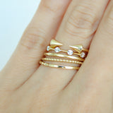 14K Solid Yellow Gold Band Ring