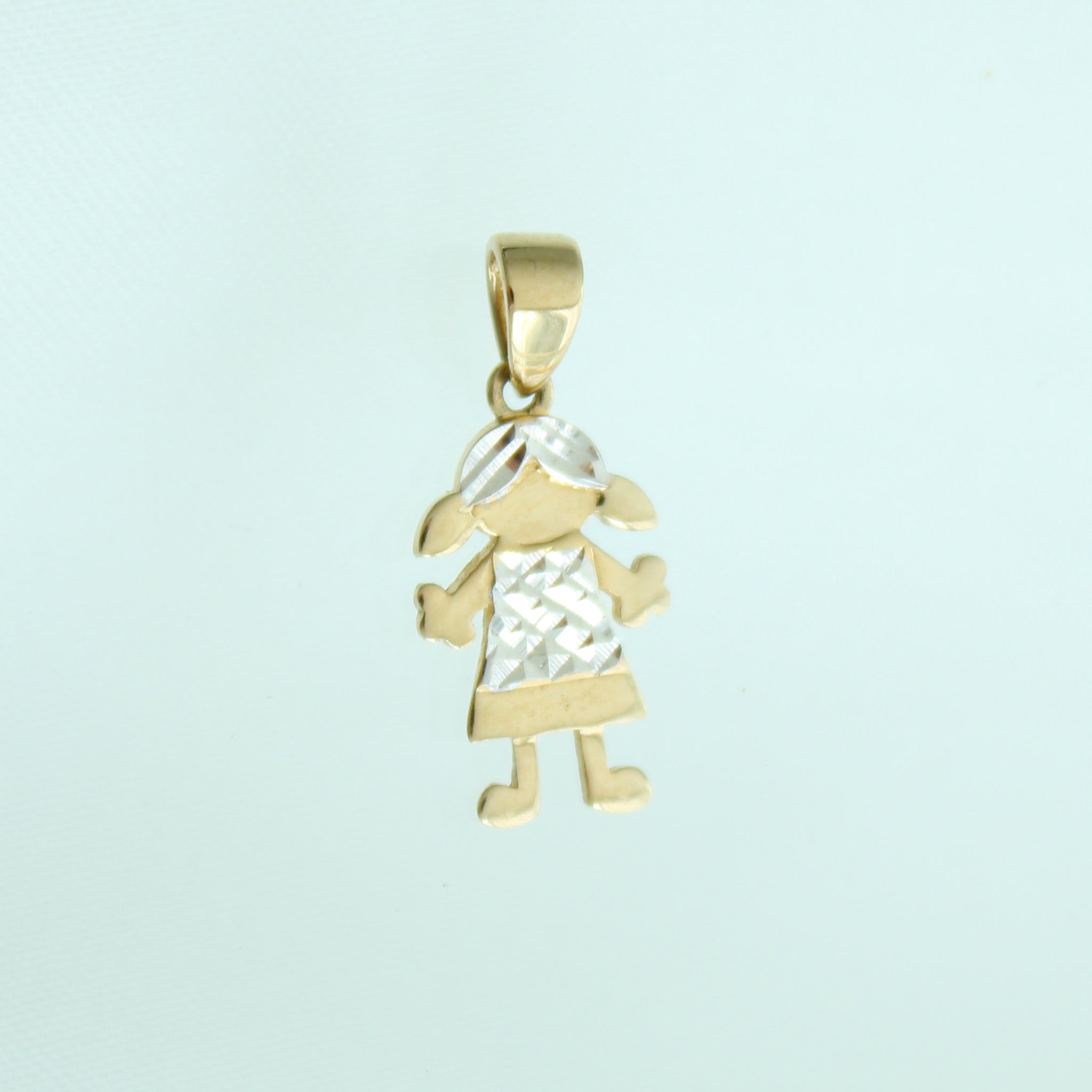 14K Solid Yellow Gold Boy or Girl Pendant