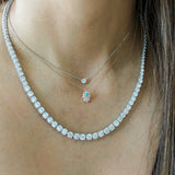 18K Rose Gold Pave Diamond Hamsa Hand Necklace