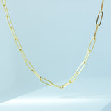 14K Solid Yellow Gold Medium Paperclip Chain