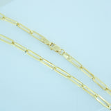 14K Solid Yellow Gold Medium Paperclip Chain