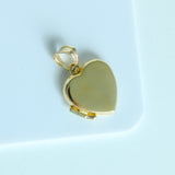 14K Solid Yellow Gold Heart Photo Locket