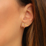 14K Solid Yellow Gold Pi Symbol Earring