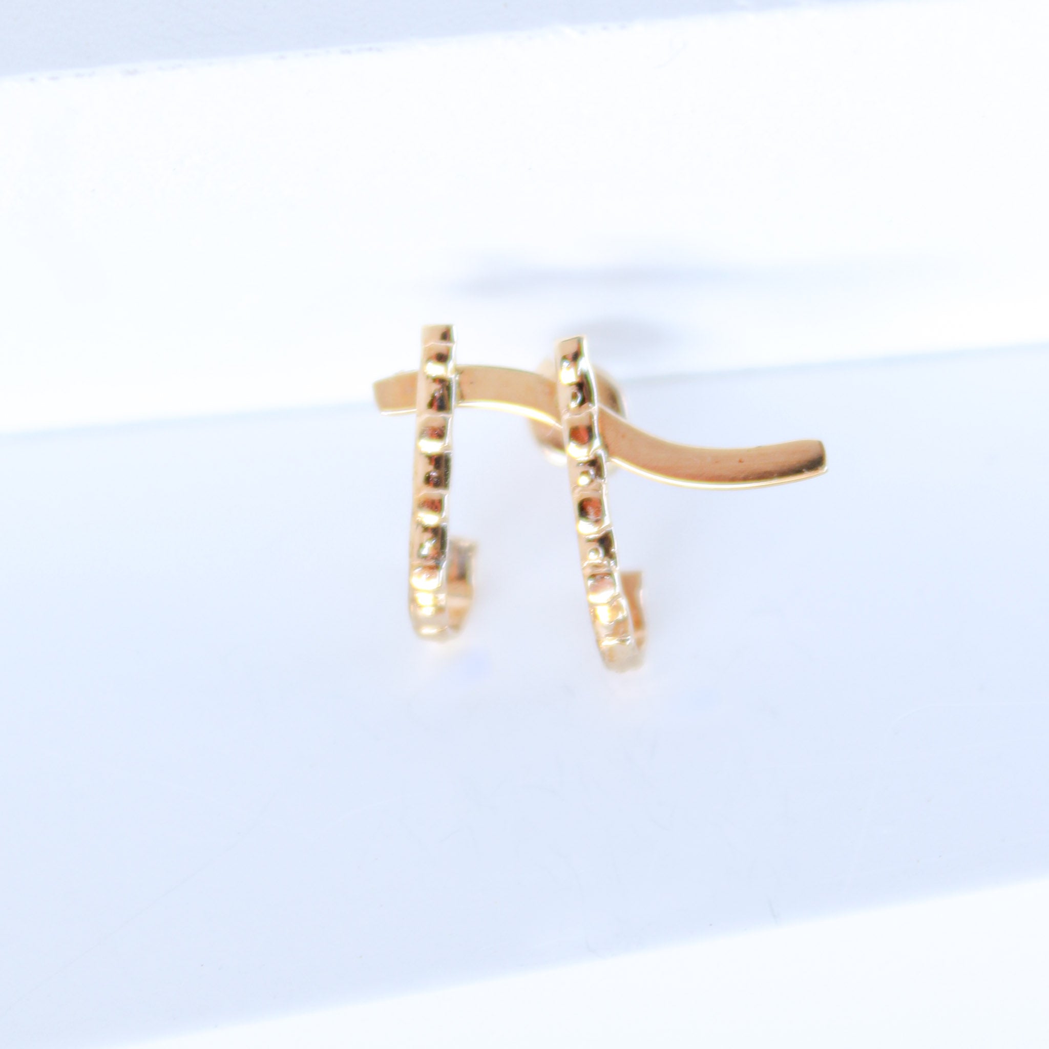 14K Solid Yellow Gold Pi Symbol Earring