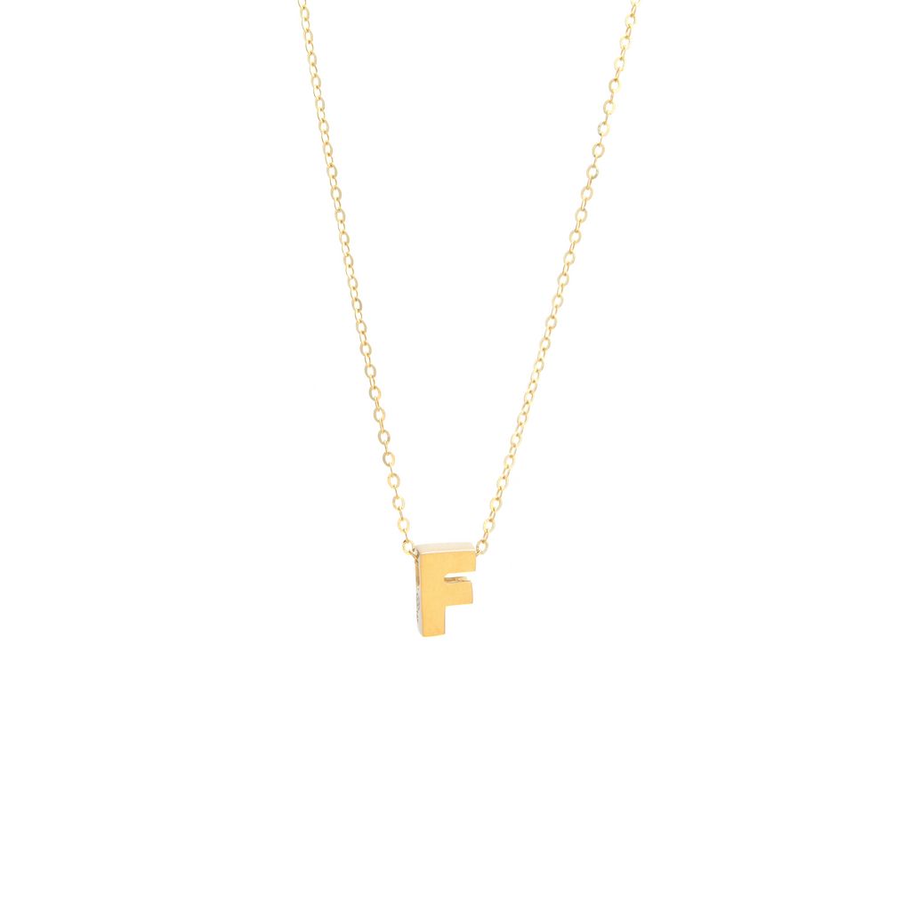 14K Solid Yellow Gold Customizable Initial/Charm Necklace