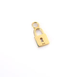 14K Solid Yellow Gold Mini Lock Charm