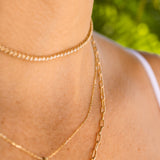 14K Solid Yellow Gold Hand Crafted Vintage Paperclip Chain