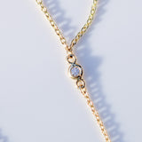 14K Solid Yellow Gold CZ Bezel Anklet Toe Ring