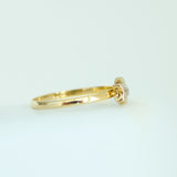 14K Solid Yellow Gold Cubic Zirconia Star Ring