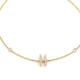 Customizable 14K Solid Yellow Gold Initial Diamond Bracelet