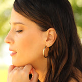14K Solid Yellow Gold 4mm Tube Hoops Earrings