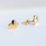 14K Solid Yellow Gold 3D Earrings