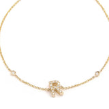 Customizable 14K Solid Yellow Gold Initial Diamond Bracelet