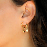 14K Solid Yellow Gold Mini Lock Charm