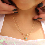 14K Solid Yellow Gold Daughter Necklace