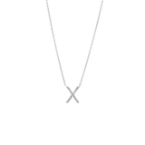 925 Sterling Silver Pave Diamonds Initial Neckalce