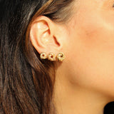 14K Solid Yellow Gold Textured Open Knot Earrings