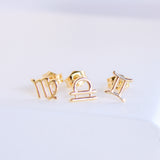 14K Solid Yellow Gold Zodiac Sign Stud Earring