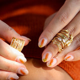 14K Solid Yellow Gold Triangle Ring