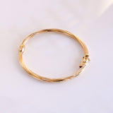 14K Solid Yellow Gold Girl Twisted Bangle
