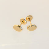 14K Solid Yellow Gold Oval Earrings