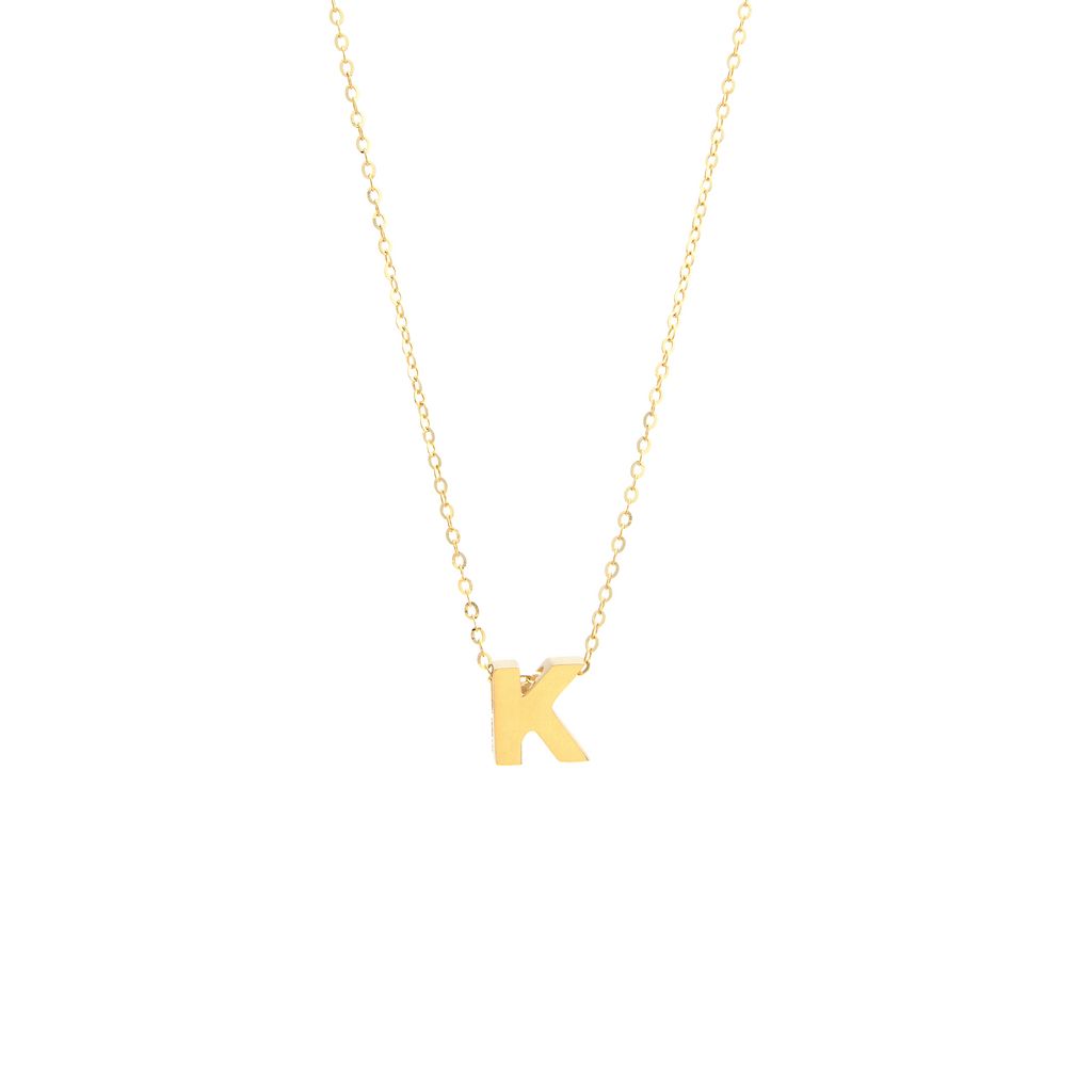 14K Solid Yellow Gold Customizable Initial/Charm Necklace