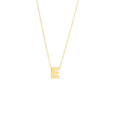 14K Solid Yellow Gold Bulk Initial Necklace with Diamond