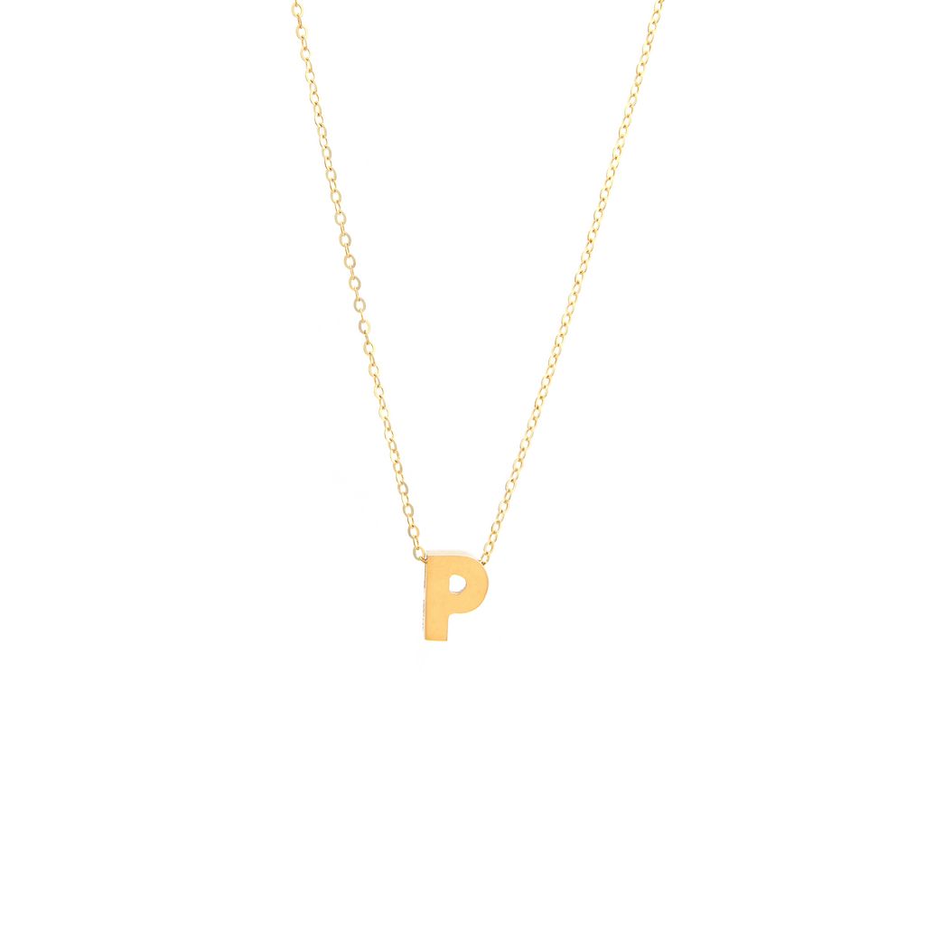 14K Solid Yellow Gold Customizable Initial/Charm Necklace