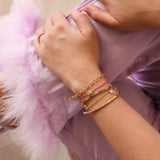 14K Solid Yellow Gold Diamond Heart Leather Cord Bracelet
