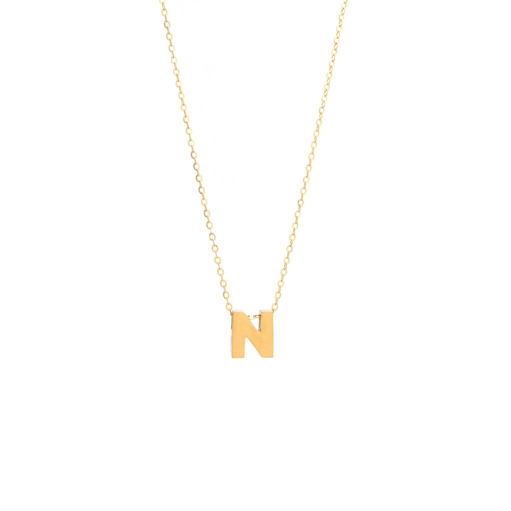 14K Solid Yellow Gold Customizable Initial/Charm Necklace
