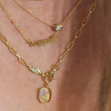 14K Solid Gold Vintage Opal Pendant