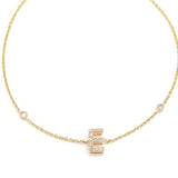 Customizable 14K Solid Yellow Gold Initial Diamond Bracelet