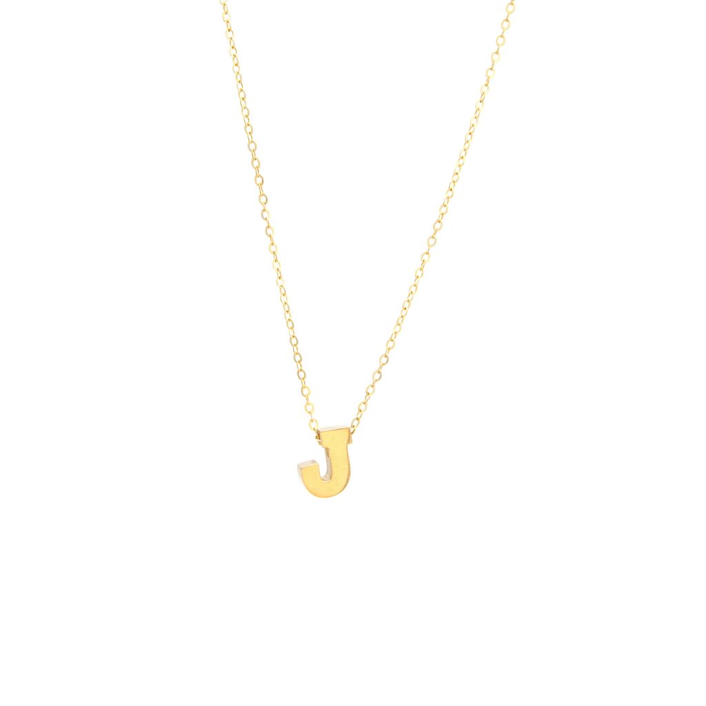 14K Solid Yellow Gold Customizable Initial/Charm Necklace