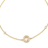 Customizable 14K Solid Yellow Gold Initial Diamond Bracelet