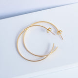 14K Solid Yellow Gold Open Hoops Earrings