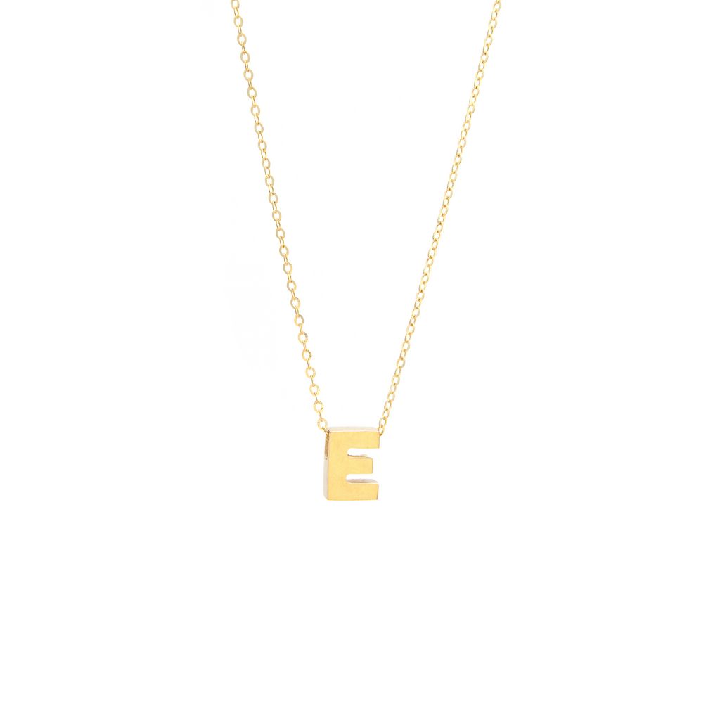 14K Solid Yellow Gold Customizable Initial/Charm Necklace