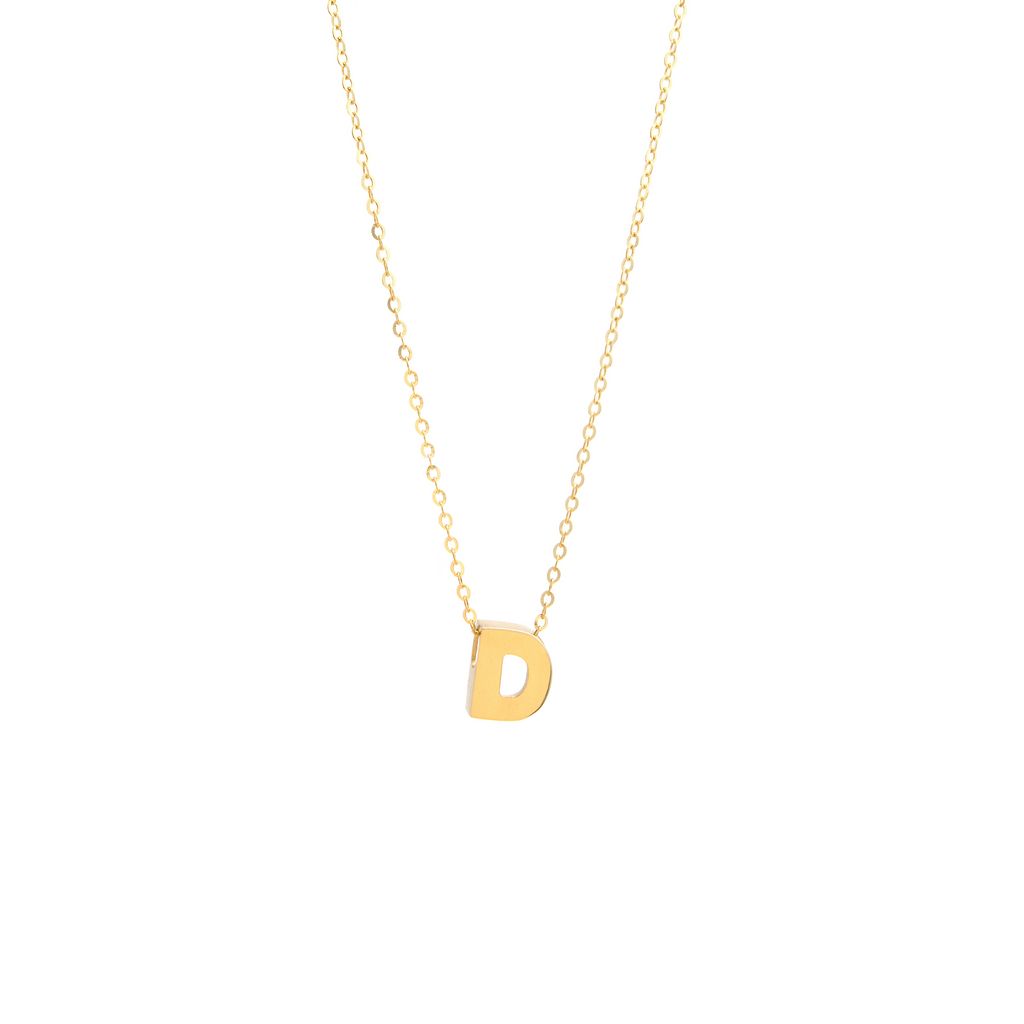 14K Solid Yellow Gold Customizable Initial/Charm Necklace