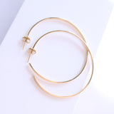 14K Solid Yellow Gold Open Hoops Earrings