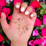14K Solid Gold Plain Unisex Baby Pin